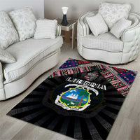 Liberia Roots Area Rug African Map in Fingerprint and Tribal Colors
