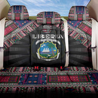 Liberia Roots Back Car Seat Cover African Map in Fingerprint and Tribal Colors
