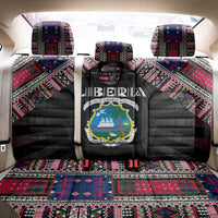 Liberia Roots Back Car Seat Cover African Map in Fingerprint and Tribal Colors