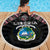 Liberia Roots Beach Blanket African Map in Fingerprint and Tribal Colors