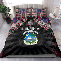 Liberia Roots Bedding Set African Map in Fingerprint and Tribal Colors