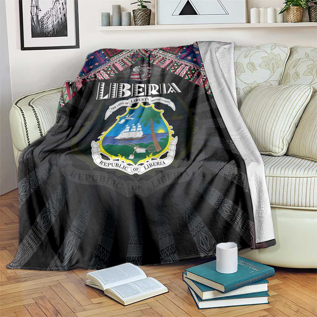 Liberia Roots Blanket African Map in Fingerprint and Tribal Colors