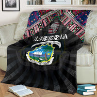 Liberia Roots Blanket African Map in Fingerprint and Tribal Colors