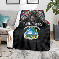 Liberia Roots Blanket African Map in Fingerprint and Tribal Colors
