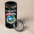 Liberia Roots 4 in 1 Can Cooler Tumbler African Map in Fingerprint and Tribal Colors