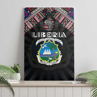 Liberia Roots Canvas Wall Art African Map in Fingerprint and Tribal Colors
