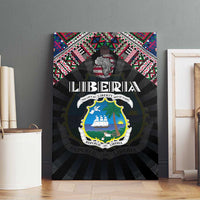 Liberia Roots Canvas Wall Art African Map in Fingerprint and Tribal Colors