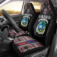 Liberia Roots Car Seat Cover African Map in Fingerprint and Tribal Colors