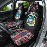Liberia Roots Car Seat Cover African Map in Fingerprint and Tribal Colors