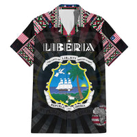 Personalized Liberia Roots Family Matching Mermaid Dress and Hawaiian Shirt African Map in Fingerprint and Tribal Colors