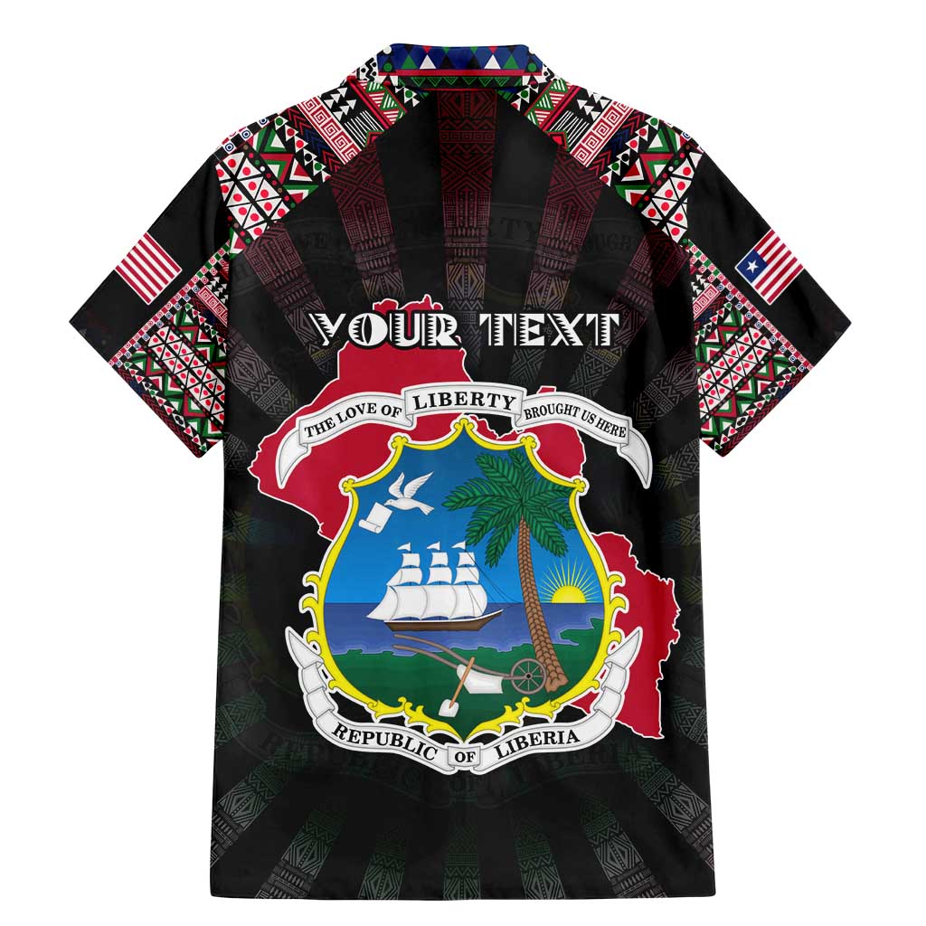 Personalized Liberia Roots Family Matching Mermaid Dress and Hawaiian Shirt African Map in Fingerprint and Tribal Colors