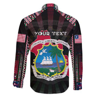 Personalized Liberia Roots Family Matching Mermaid Dress and Hawaiian Shirt African Map in Fingerprint and Tribal Colors