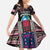 Personalized Liberia Roots Family Matching Off The Shoulder Long Sleeve Dress and Hawaiian Shirt African Map in Fingerprint and Tribal Colors
