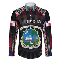 Personalized Liberia Roots Family Matching Off Shoulder Maxi Dress and Hawaiian Shirt African Map in Fingerprint and Tribal Colors