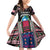 Personalized Liberia Roots Family Matching Off Shoulder Short Dress and Hawaiian Shirt African Map in Fingerprint and Tribal Colors