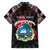 Personalized Liberia Roots Family Matching Puletasi and Hawaiian Shirt African Map in Fingerprint and Tribal Colors