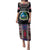 Personalized Liberia Roots Family Matching Puletasi and Hawaiian Shirt African Map in Fingerprint and Tribal Colors