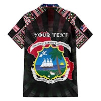 Personalized Liberia Roots Hawaiian Shirt African Map in Fingerprint and Tribal Colors