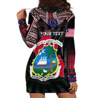 Personalized Liberia Roots Hoodie Dress African Map in Fingerprint and Tribal Colors