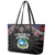 Liberia Roots Leather Tote Bag African Map in Fingerprint and Tribal Colors