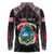 Personalized Liberia Roots Long Sleeve Polo Shirt African Map in Fingerprint and Tribal Colors