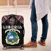 Liberia Roots Luggage Cover African Map in Fingerprint and Tribal Colors
