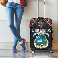 Liberia Roots Luggage Cover African Map in Fingerprint and Tribal Colors