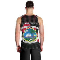 Personalized Liberia Roots Men Tank Top African Map in Fingerprint and Tribal Colors