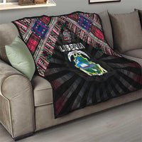 Liberia Roots Quilt African Map in Fingerprint and Tribal Colors