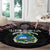Liberia Roots Round Carpet African Map in Fingerprint and Tribal Colors