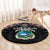 Liberia Roots Round Carpet African Map in Fingerprint and Tribal Colors