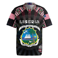 Personalized Liberia Roots Rugby Jersey African Map in Fingerprint and Tribal Colors