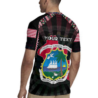 Personalized Liberia Roots Rugby Jersey African Map in Fingerprint and Tribal Colors