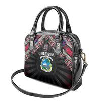 Liberia Roots Shoulder Handbag African Map in Fingerprint and Tribal Colors