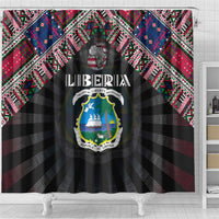 Liberia Roots Shower Curtain African Map in Fingerprint and Tribal Colors