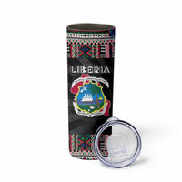 Liberia Roots Skinny Tumbler African Map in Fingerprint and Tribal Colors