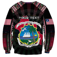 Personalized Liberia Roots Sweatshirt African Map in Fingerprint and Tribal Colors