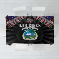 Liberia Roots Tablecloth African Map in Fingerprint and Tribal Colors