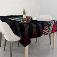 Liberia Roots Tablecloth African Map in Fingerprint and Tribal Colors