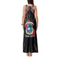 Personalized Liberia Roots Tank Maxi Dress African Map in Fingerprint and Tribal Colors