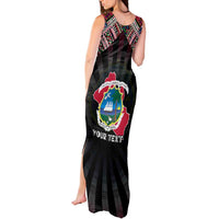 Personalized Liberia Roots Tank Maxi Dress African Map in Fingerprint and Tribal Colors