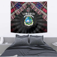 Liberia Roots Tapestry African Map in Fingerprint and Tribal Colors