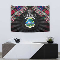 Liberia Roots Tapestry African Map in Fingerprint and Tribal Colors