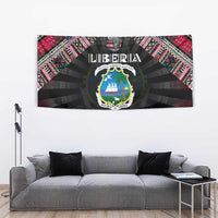 Liberia Roots Tapestry African Map in Fingerprint and Tribal Colors