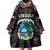 Personalized Liberia Roots Wearable Blanket Hoodie African Map in Fingerprint and Tribal Colors