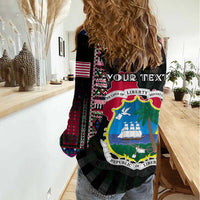 Personalized Liberia Roots Women Casual Shirt African Map in Fingerprint and Tribal Colors