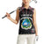 Personalized Liberia Roots Women Sleeveless Polo Shirt African Map in Fingerprint and Tribal Colors