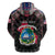Personalized Liberia Roots Zip Hoodie African Map in Fingerprint and Tribal Colors
