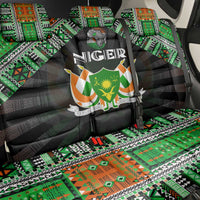 Niger Roots Back Car Seat Cover African Map in Fingerprint and Tribal Colors