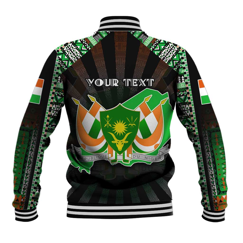 Personalized Niger Roots Baseball Jacket African Map in Fingerprint and Tribal Colors